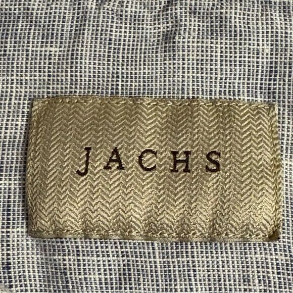 Jachs Blue Linen Casual Button-Down Shirt Pocket Men’s M. - Picture 9 of 12